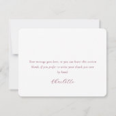 Elegant Script Burgundy Birthday Wedding Shower Dankeskarte (Rückseite)