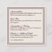 Elegant Script Burgundy Red Formal Wedding Details Begleitkarte (Vorderseite)