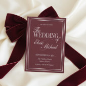 Elegant Script Burgundy Red Formal Wedding Einladung