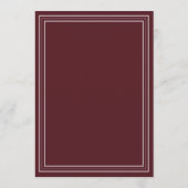 Elegant Script Burgundy Red Formal Wedding Einladung (Rückseite)