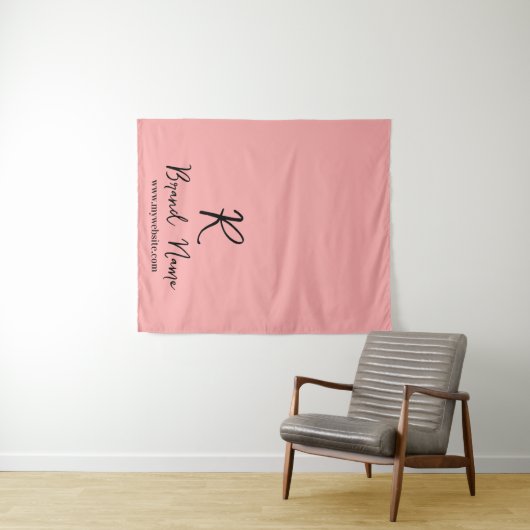 Elegant Script Business Logo Branding Display Wandteppich (Beispiel (Horizontal))