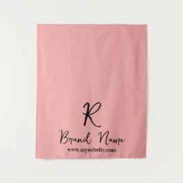 Elegant Script Business Logo Branding Display Wandteppich