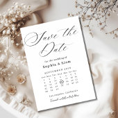 Elegant Script Calendar Save the Date Card Einladung