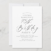 Elegant Script Calligraphy 75th Birthday Photo Einladung (Vorderseite)