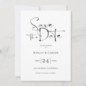 Elegant Script Calligraphy Save The Date Wedding Einladung (Vorderseite)