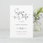 Elegant Script Calligraphy Save The Date Wedding Einladung (Stehend Vorderseite)