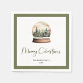 Elegant Script Christmas Ball Custom Name Napkins Serviette (Vorderseite)