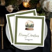 Elegant Script Christmas Ball Custom Name Napkins Serviette