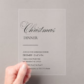Elegant Script Christmas Dinner Acryleinladungen (Insitu (Handheld))