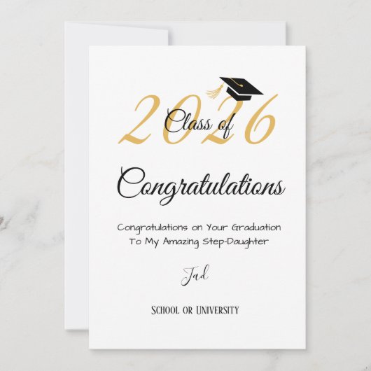 Elegant Script Confetti Graduation Party Invit (Vorderseite)