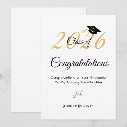 Elegant Script Confetti Graduation Party Invit (Vorne/Hinten)