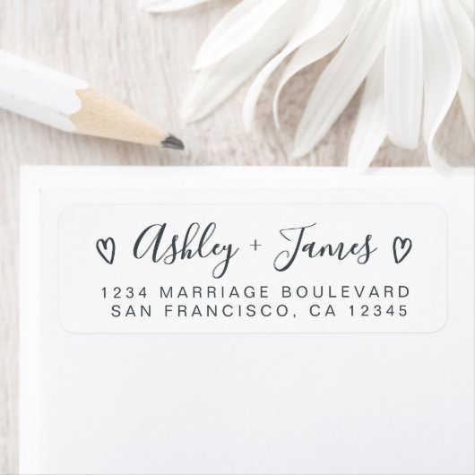 Elegant Script Couple Return Address Label (Insitu)