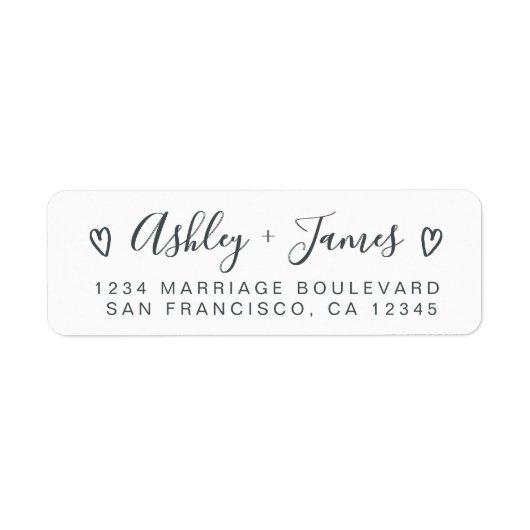 Elegant Script Couple Return Address Label (Vorne)