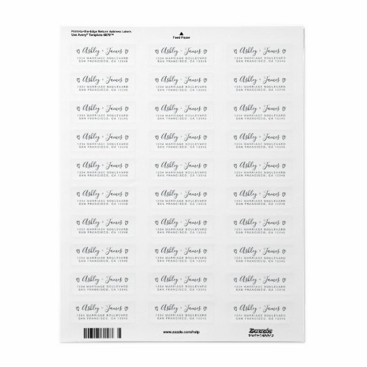 Elegant Script Couple Return Address Label (Vorne)