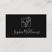 Elegant Script Custom Logo Modern Black Visitenkarte (Vorderseite)