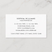 Elegant Script Custom Logo Modern Off-White Visitenkarte (Rückseite)