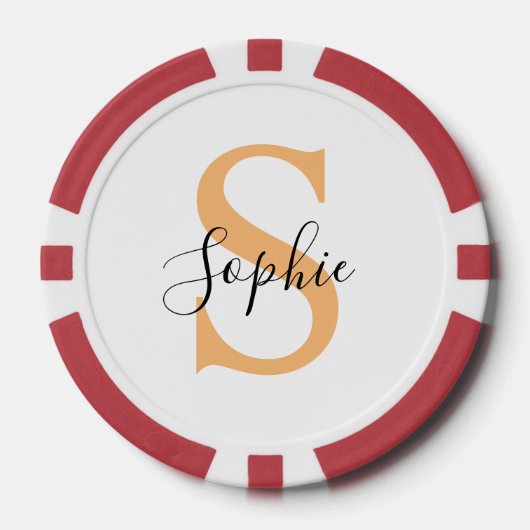 Elegant Script Custom Name Personalized Gift Pokerchips (Vorderseite)