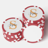 Elegant Script Custom Name Personalized Gift Pokerchips (Stapel)