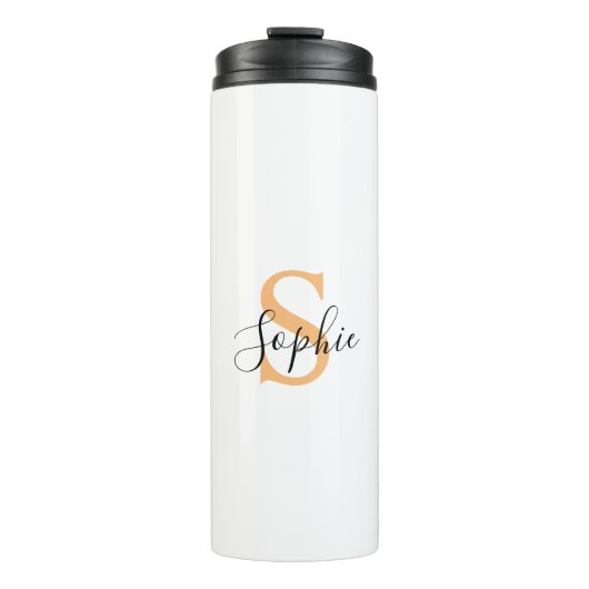 Elegant Script Custom Name Personalized Gift Thermosbecher (Vorderseite)
