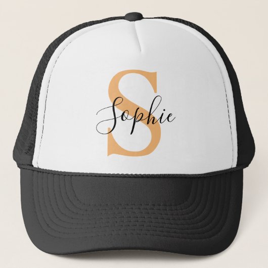 Elegant Script Custom Name Personalized Gift Truckerkappe (Vorderseite)