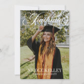 Elegant Script Custom Photo Graduation Einladung (Vorderseite)