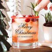 Elegant Script Custom Text Christmas Cocktail Whiskyglas