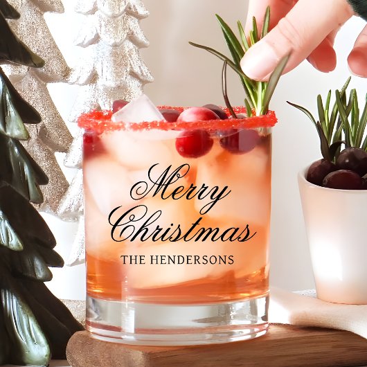 Elegant Script Custom Text Christmas Cocktail Whiskyglas