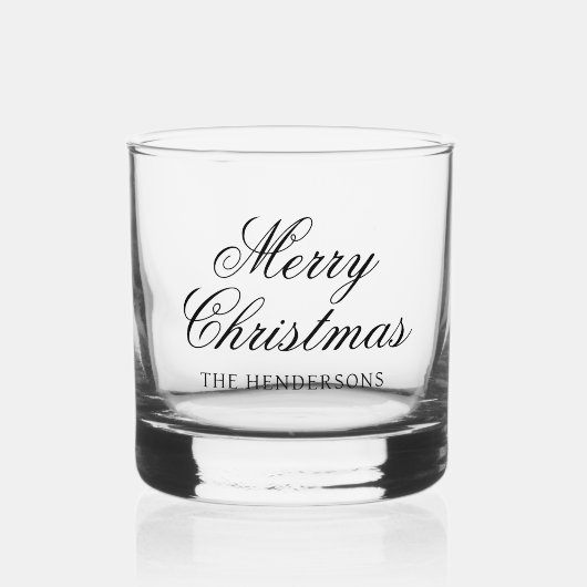 Elegant Script Custom Text Christmas Cocktail Whiskyglas (Vorderseite)