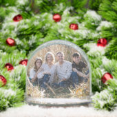 Elegant Script Dark Green Photo Religious Schneekugeln (Weihnachten)