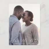 Elegant Script Dark Photo Template Save the Date Einladungspostkarte (Vorderseite)