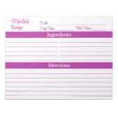 Elegant Script Dark Pink 8.5x11 Recipes Notizblock (Vorderseite)