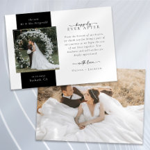 Elegant Script Double Sided Photo Wedding