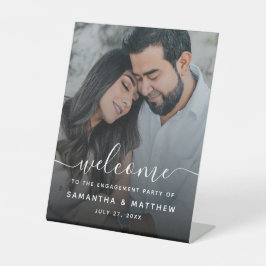 Elegant Script Engagement Party Welcome Sign Sockelschild