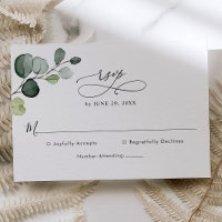 Elegant Script Eucalyptus Greenery Wedding