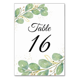 Elegant Script Eucalyptus Wedding Tischnummer