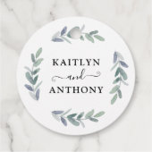 Elegant Script Eucalyptus Wedding Vielen Dank Geschenkanhänger (Rückseite)