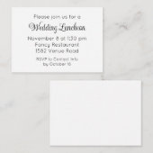 Elegant Script Extra Wedding Event Invitation Begleitkarte (Vorne/Hinten)