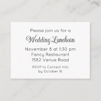 Elegant Script Extra Wedding Event Invitation Begleitkarte