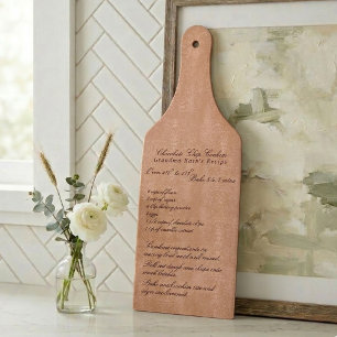 Elegant Script Familienrezept Korallenrosa Schneidebrett