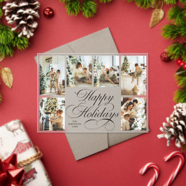 Elegant Script Family Photo Collage Christmas Card Acryleinladungen