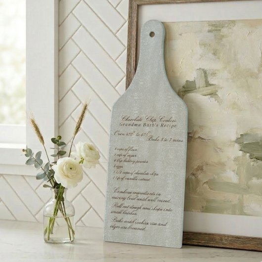 Elegant Script Family Recipe Blue Schneidebrett