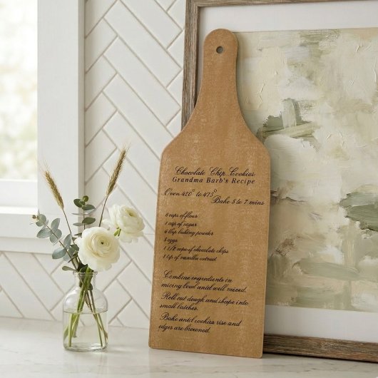 Elegant Script Family Recipe Mustard Yellow Schneidebrett