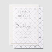 Elegant Script Faux Gold Border Wedding Pergament Einladungen (Versetzt (Einladung))