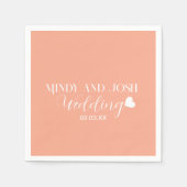 Elegant Script floating heart Serviette (Vorderseite)