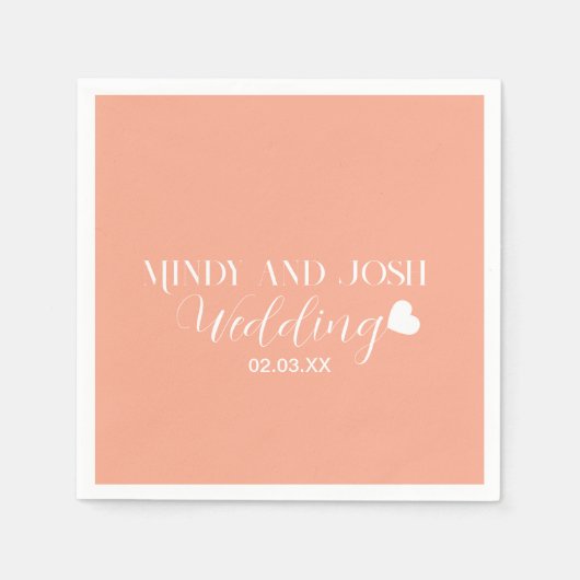 Elegant Script floating heart Serviette (Vorderseite)