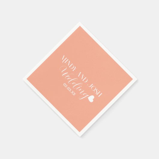 Elegant Script floating heart Serviette (Ecke)