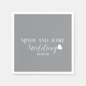 Elegant Script floating heart Serviette (Vorderseite)