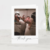 Elegant Script Folded Wedding Thank You Card Dankeskarte (Vorderseite)