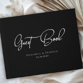 Elegant Script Font Black Wedding  Gästebuch