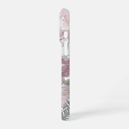 Elegant Script Font Custom Name Soft Floral  iPhone Hülle (Linke Seite)